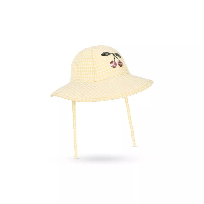 ETTA SWIM HAT – banana almond check