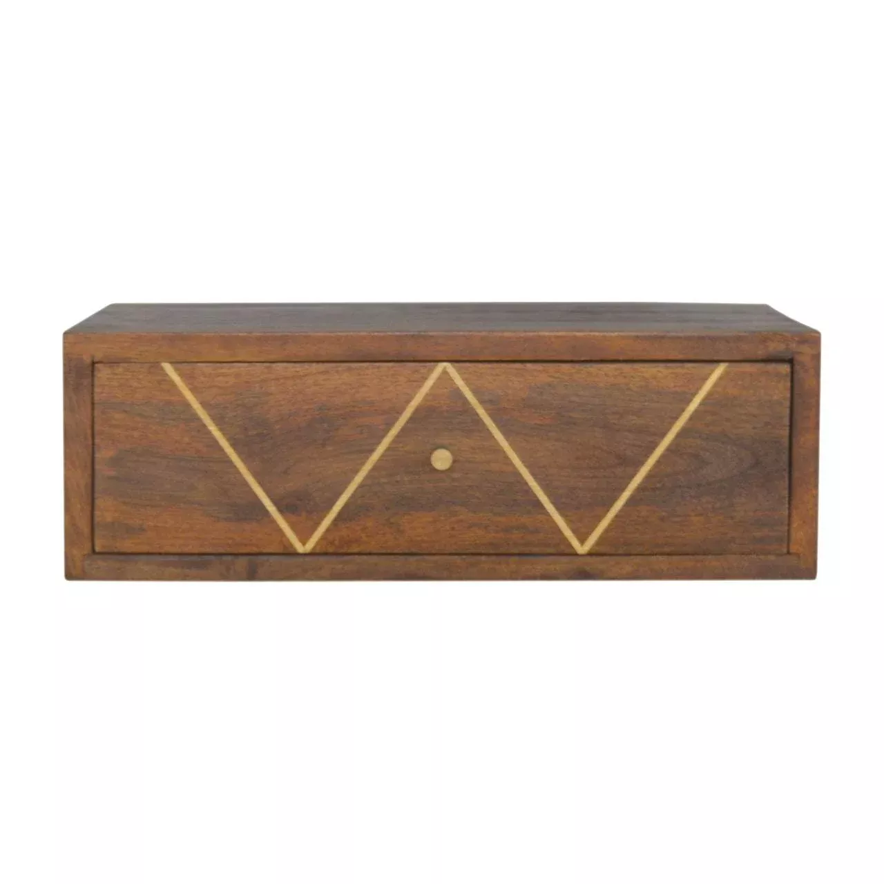 Floating Chestnut Brass Bedside