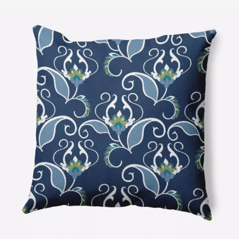 Floral Square Throw Pillow – 16 – Yale Blue | Pool Central