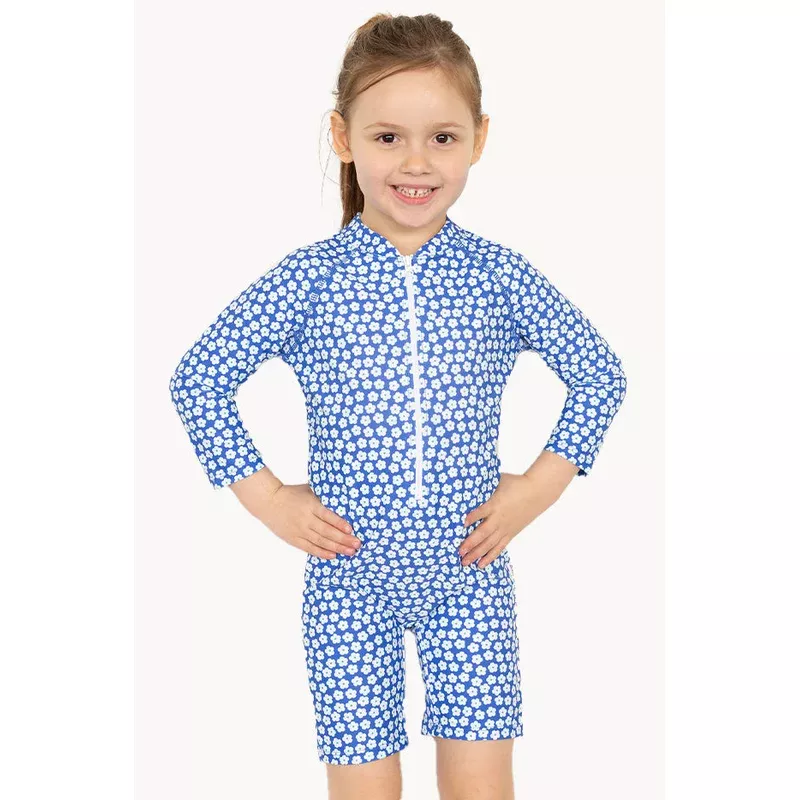 Girls Blue Daisy Sunsuit