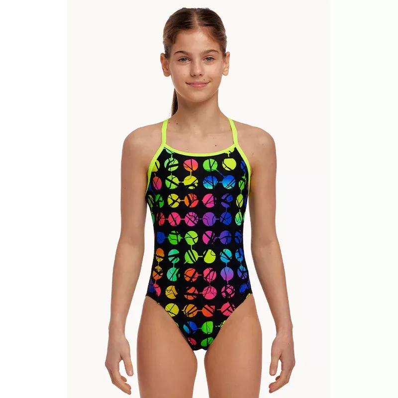 Girls Broken Circle Diamond Back One Piece