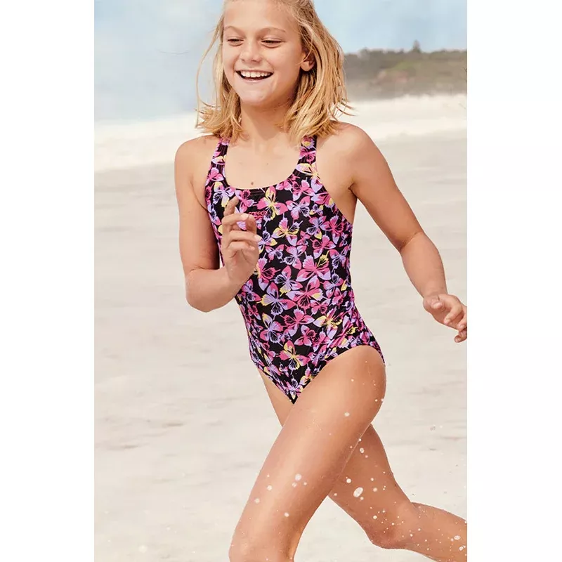 Girls Butterfly Allover Medalist One Piece