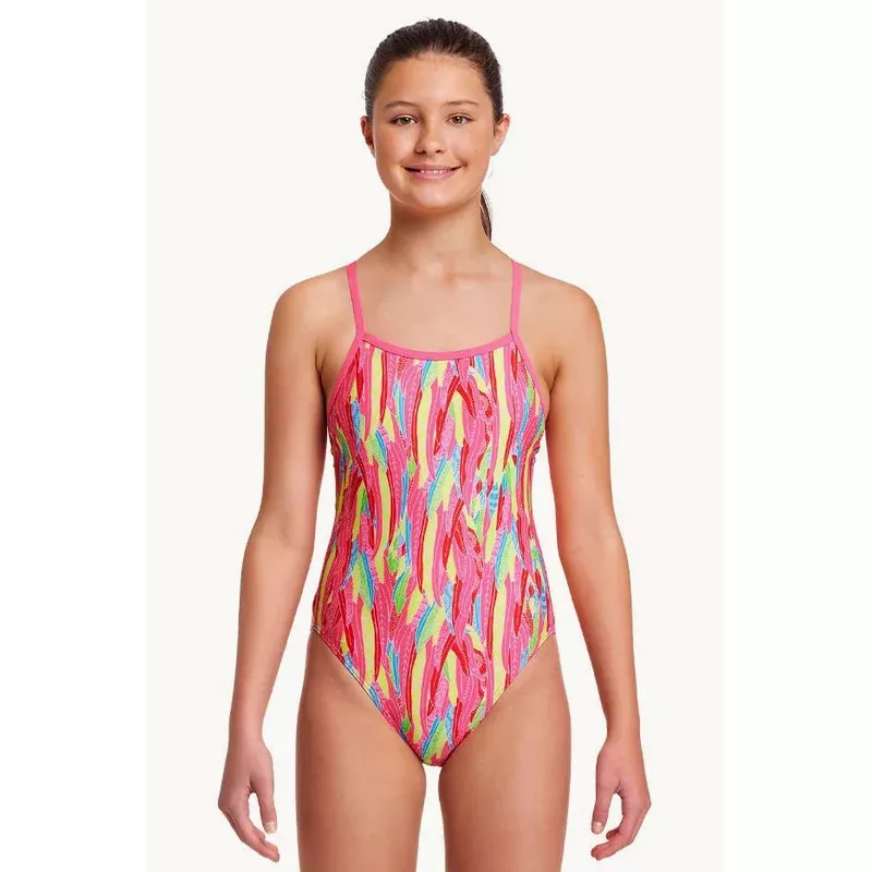 Girls Feather Flock Eco Single Strap One Piece