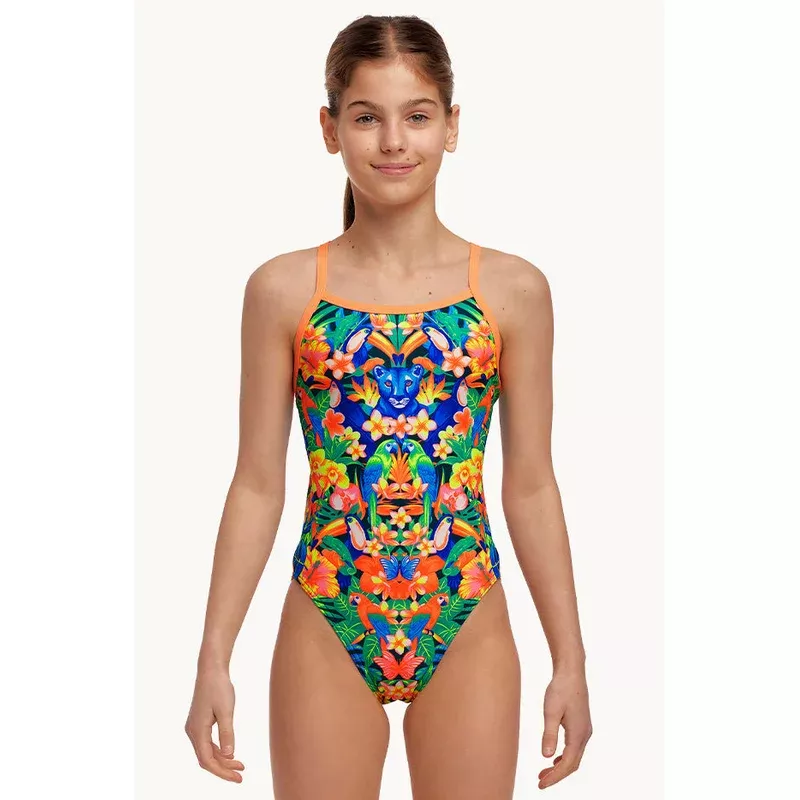 Girls Jungle Town Single Strap One Piece