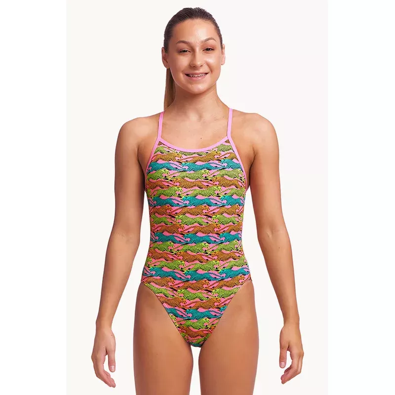 Girls Lying Cheet Single Strap One Piece