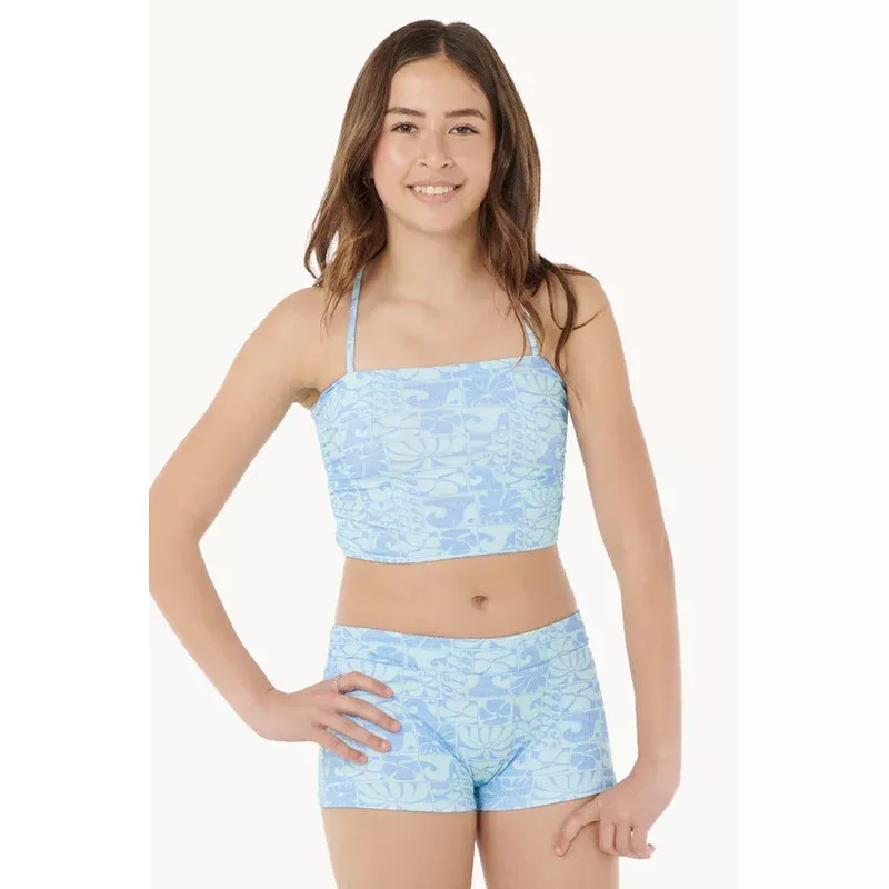 Girls Oceanic Rib Crop Singlet Set