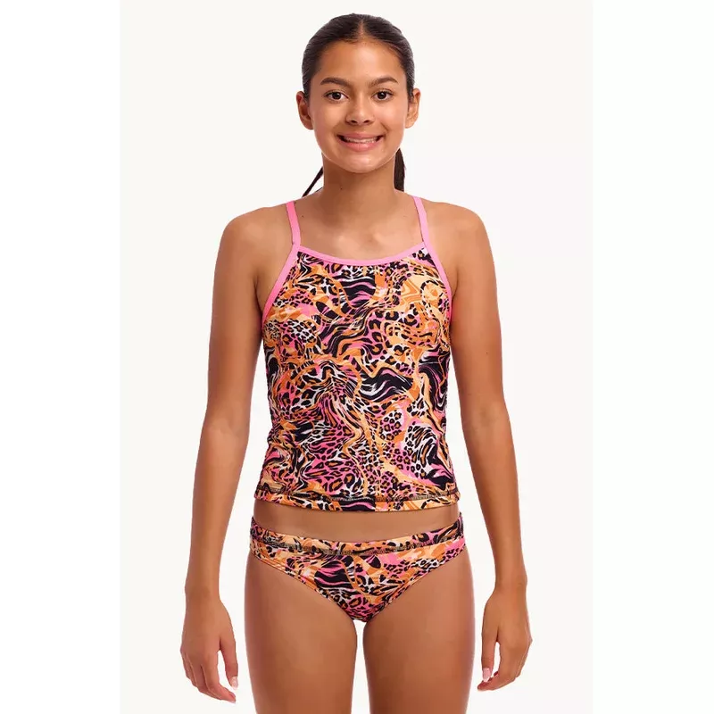 Girls Tipsy Tiger Tankini Set