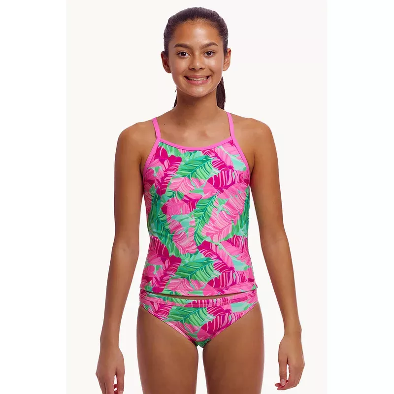 Girls Tropic Palm Tankini Set