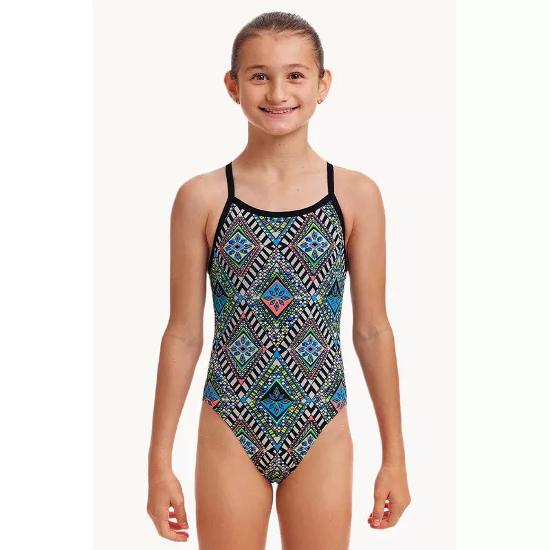 Girls Weave Please Single Strap One Piece