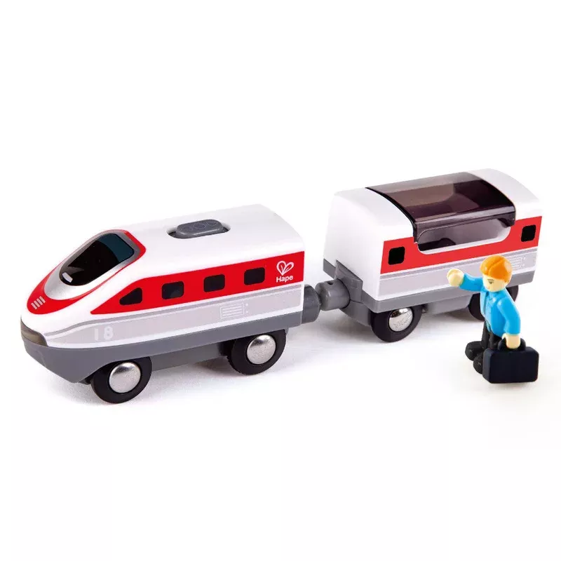 Hape – Intercity Battery Powered Train Set – Red & White Engine with Car