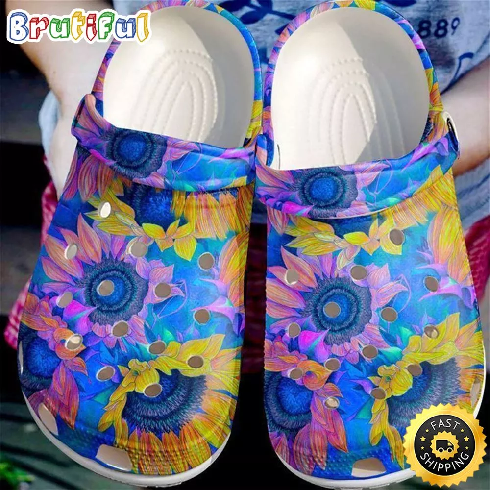 Hippie Sunflower Classic Clogs Shoes