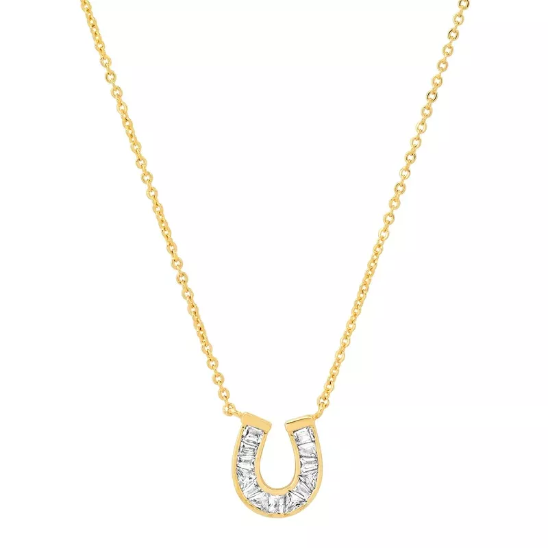 HORSESHOE BAGUETTE NECKLACE