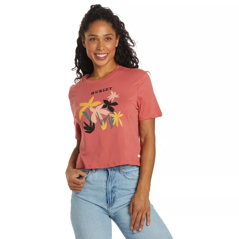 Hurley Women’s Bloom Cropped Crew Tee
