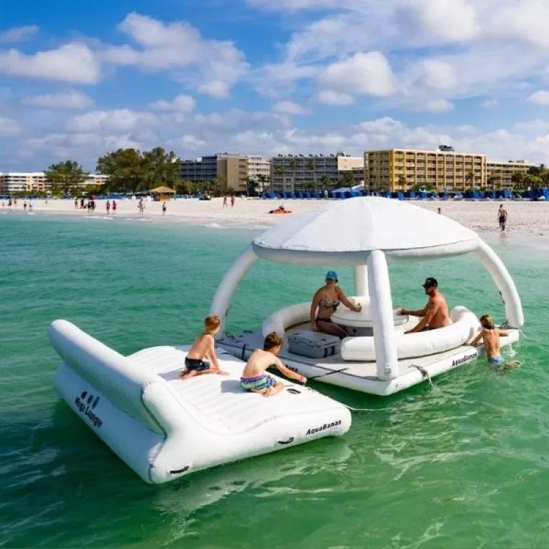Inflatable Water Dock Platform with Tent