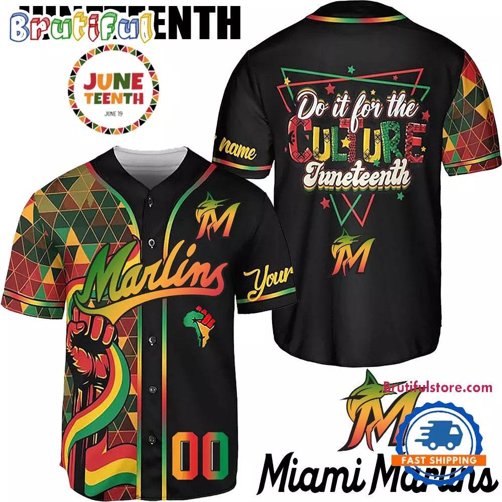 Juneteenth Day x Miami Marlins 2025 Baseball Jersey Shirt