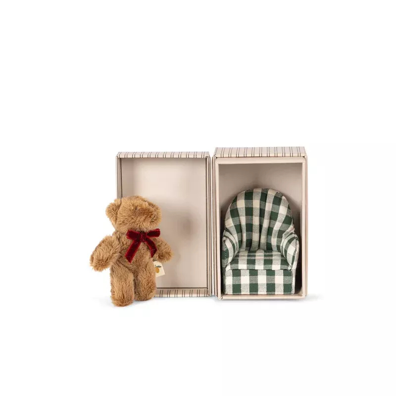 KALLE THE TINY TEDDY – green check
