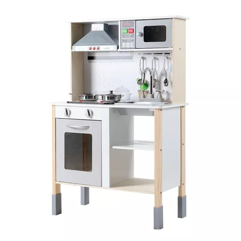 Keezi Kids Modern Interactive Kitchen Playset with Kitchenware