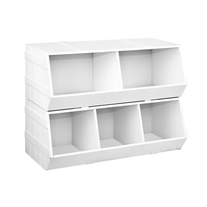 Keezi Kids Stackable Bookshelf with Toy Storage