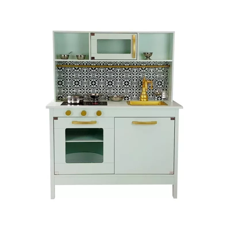 Kids Explore Interactive Modern Play Kitchen in Mint