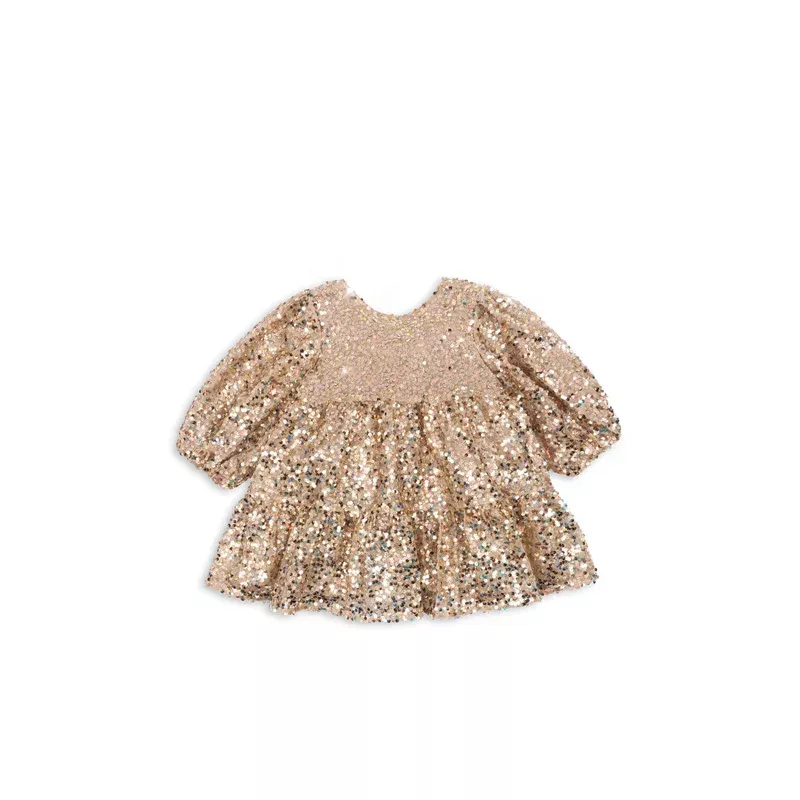 LILA BOW DRESS – gold glitter
