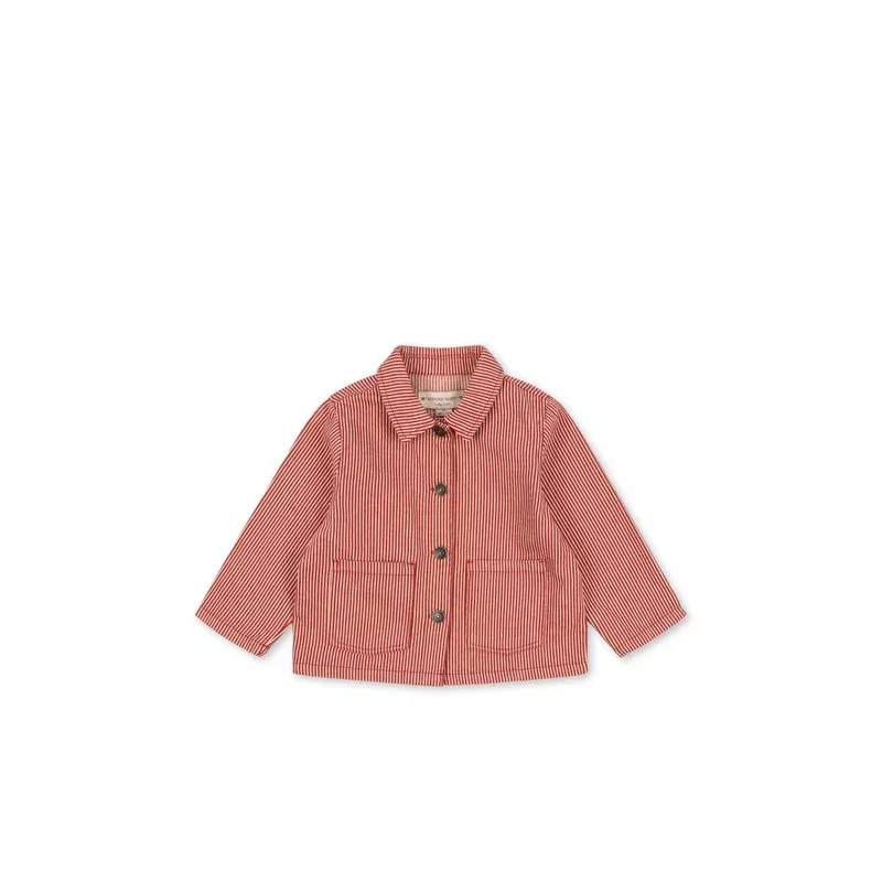 LUC SHIRT JACKET – milk rouge stripe