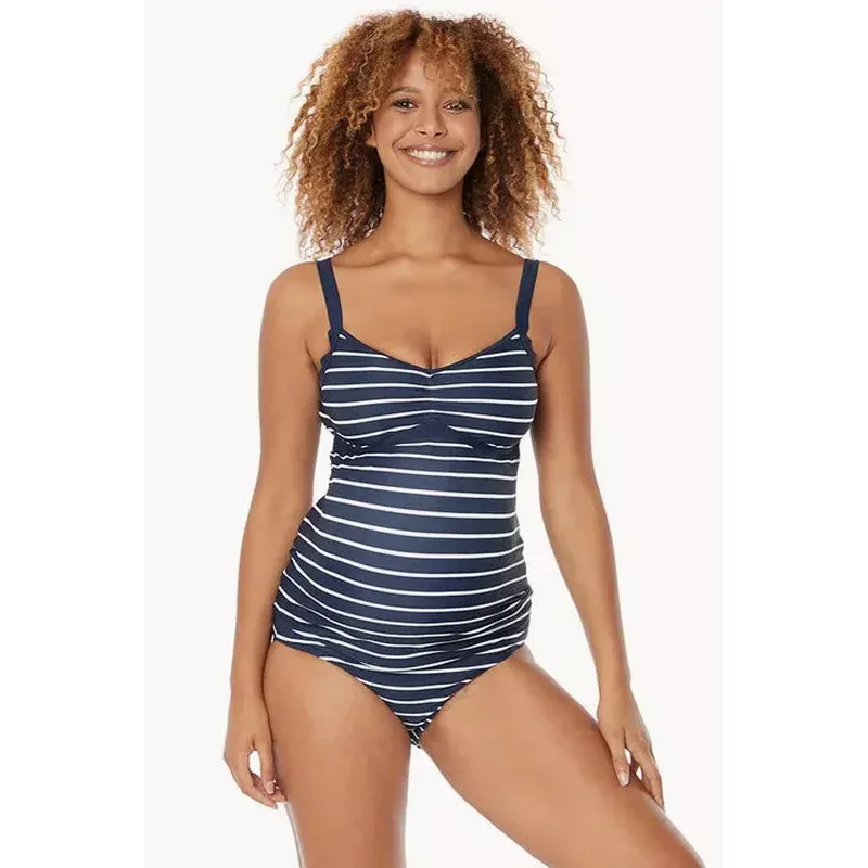 Maternity Stripe Tankini Set