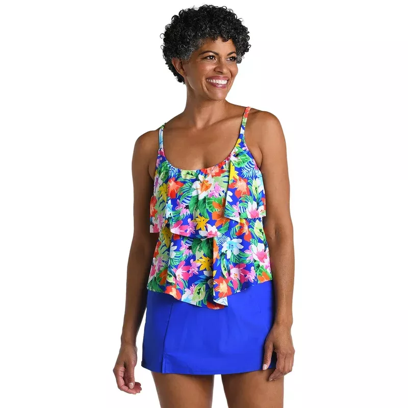 Maxine Women’s Hula Holiday Double Tiered Tankini Top