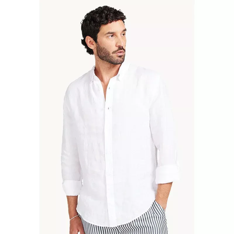 Mens Long Sleeve Linen Shirt