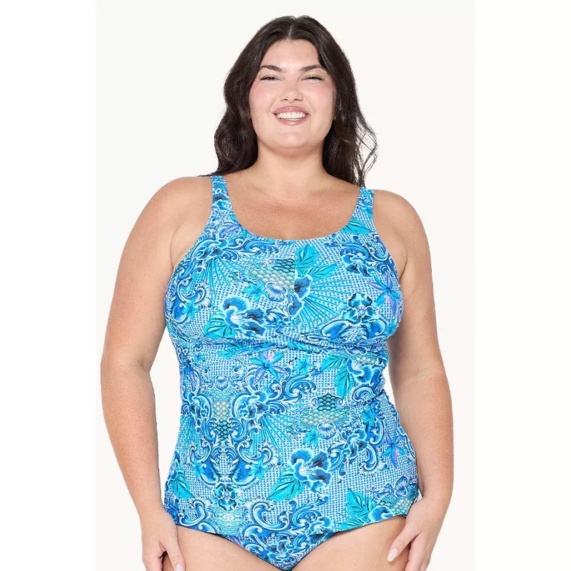 Mermaid Twist Front High Neck Tankini Separate