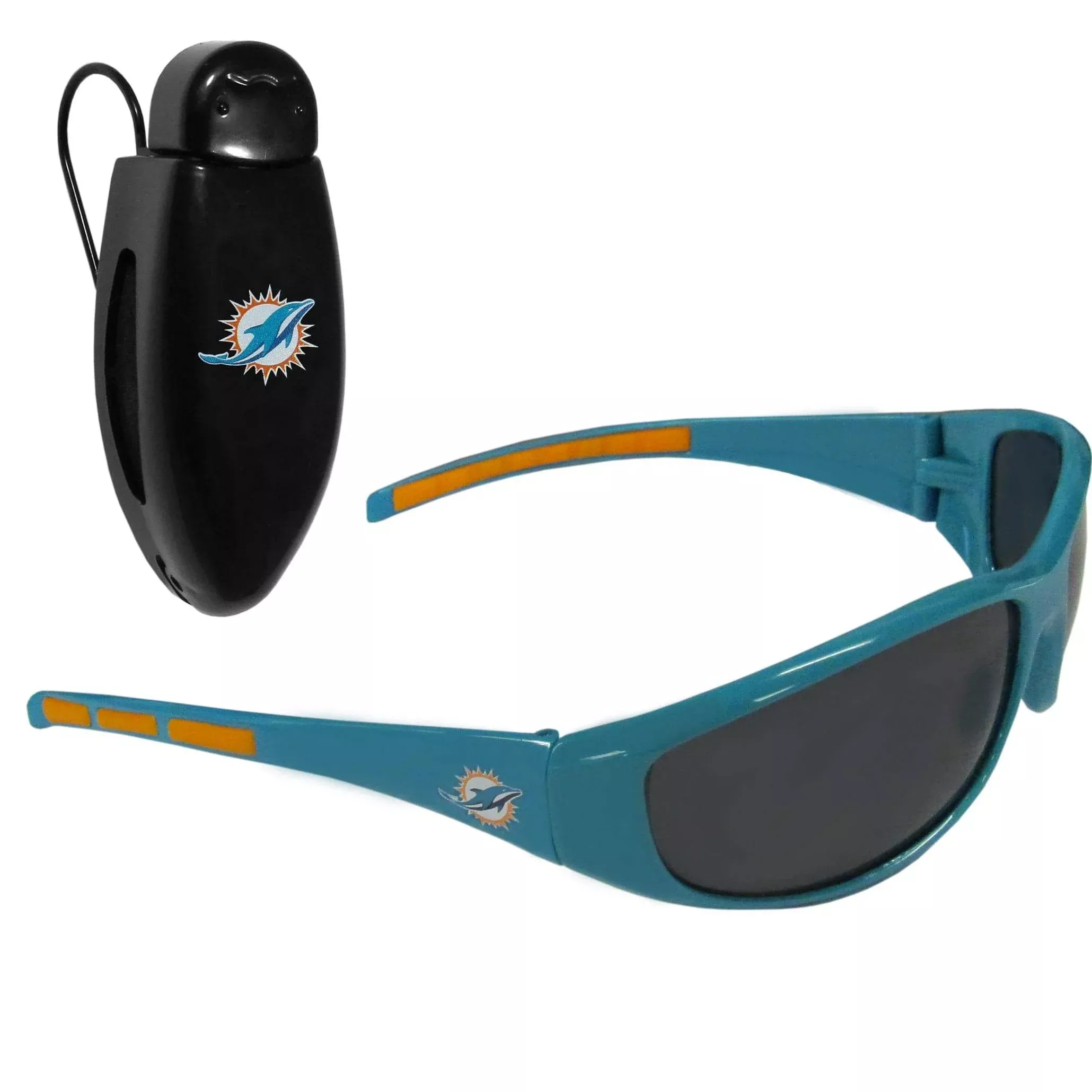 Miami Dolphins Wrap Sunglass with Visor Clip