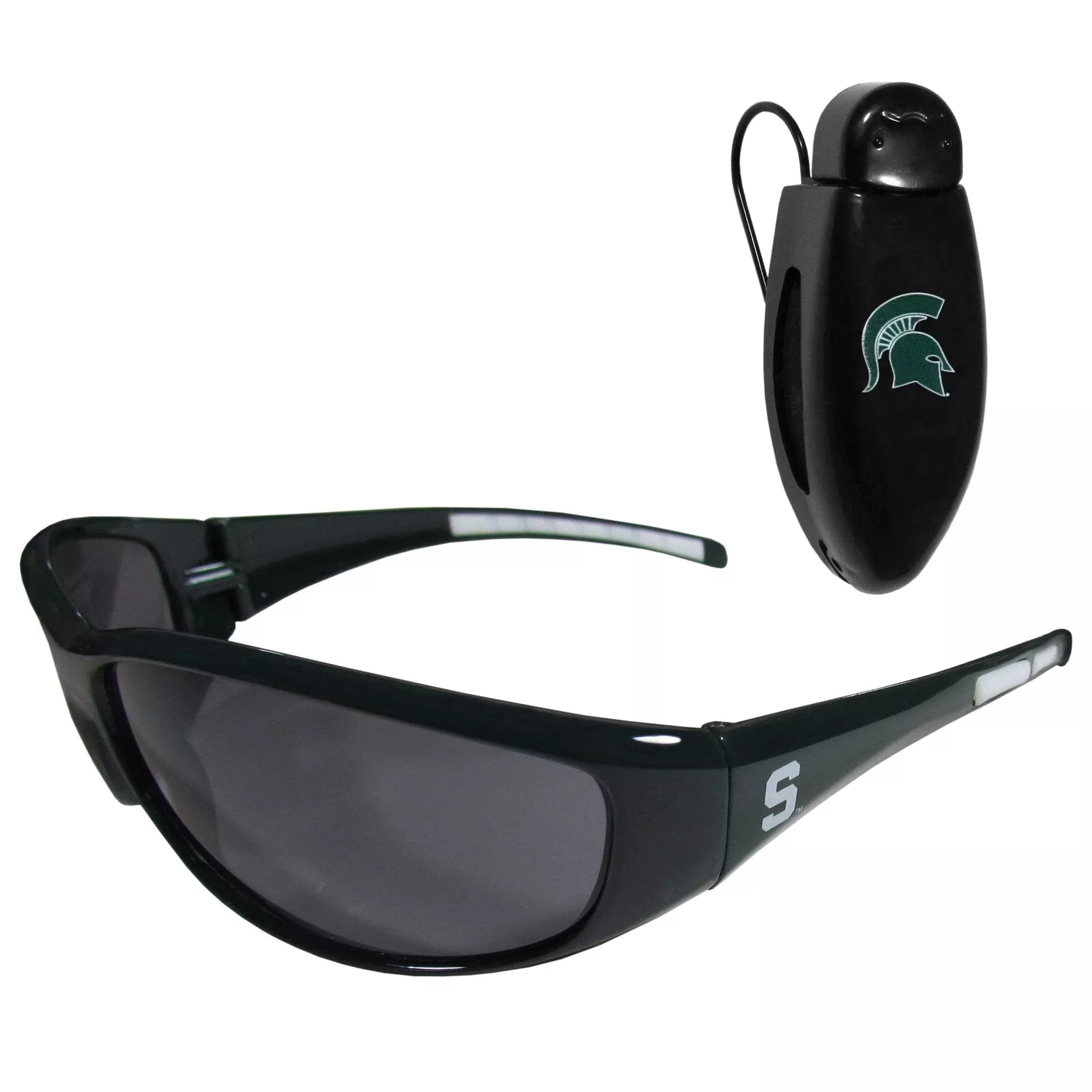 Michigan St. Spartans Wrap Sunglass with Visor Clip
