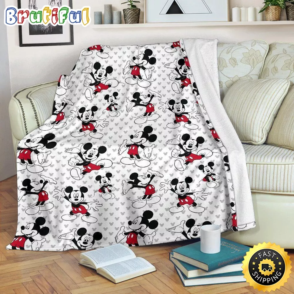 Mickey Mouse Blanket Cute Pattern Mickey Mouse Fleece Blanket