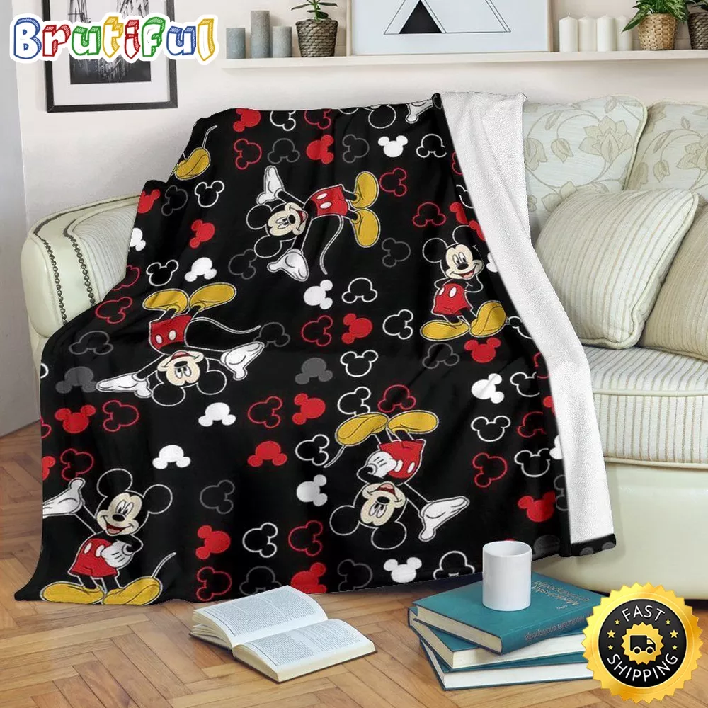 Mickey Mouse Blanket Pattern Mickey Fleece Blanket For Disney Lover