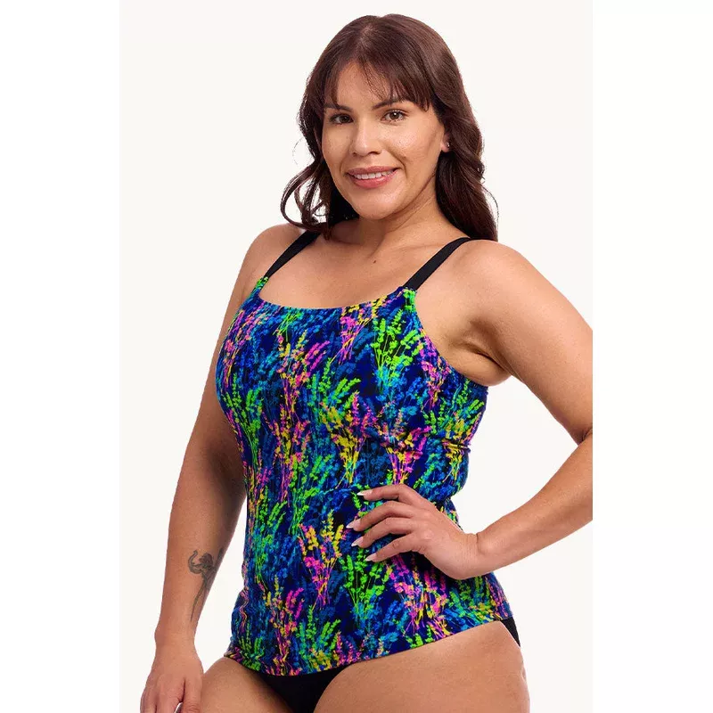 Midnight Meadow Scoop Neck Tankini Separate