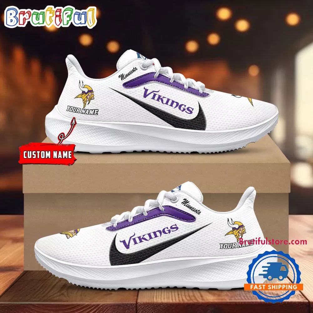 Minnesota Vikings Personalized Lightweight Patch Decor Running Shoes Sneaker