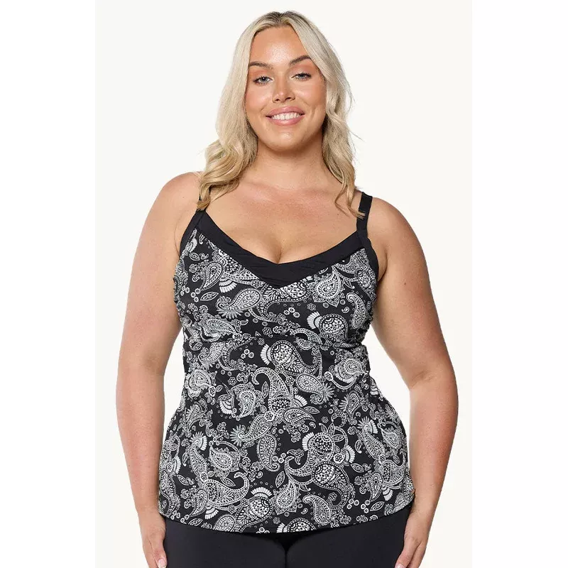 Mono Paisley DD/E Cup Underwire Tankini Separate