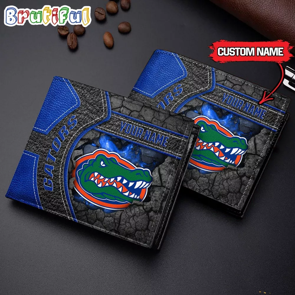 NCAA Florida Gators Custom Name Men’s Leather Wallet