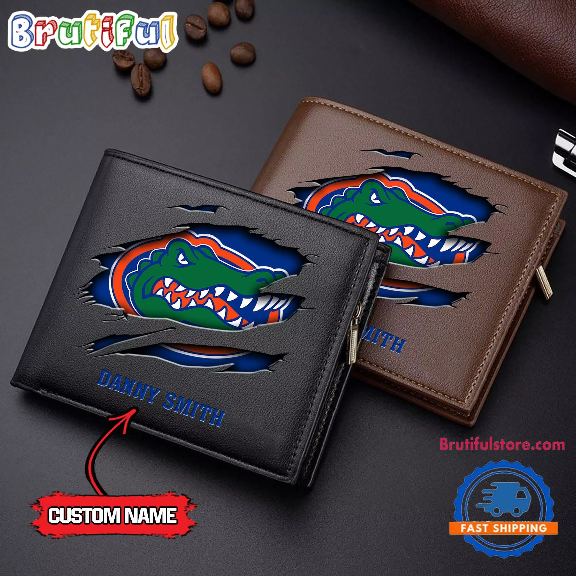 NCAA Florida Gators Sporty Custom Men’s Leather Wallet