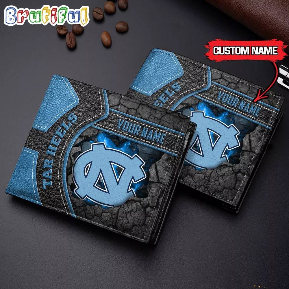 NCAA North Carolina Tar Heels Custom Name Men’s Leather Wallet