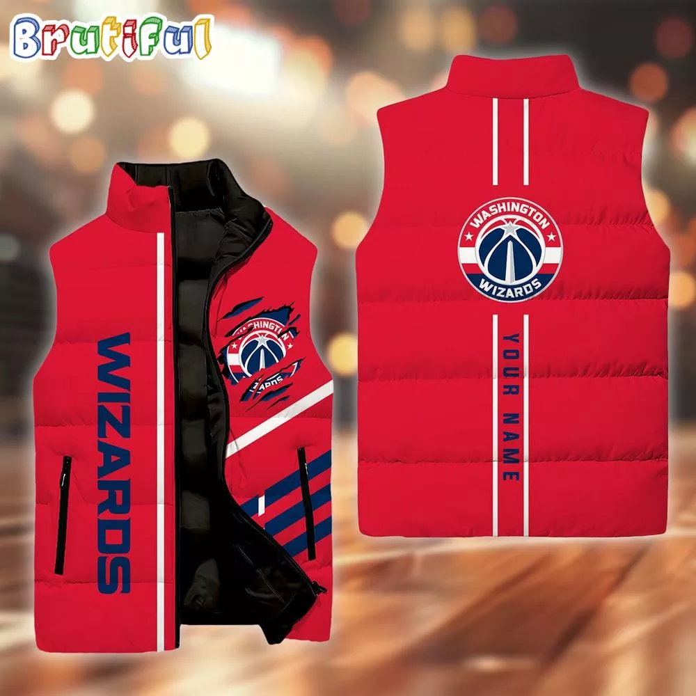 NCAA Washington Wizards Sport Team Personalized Sleeveless Down Puffer Jacket