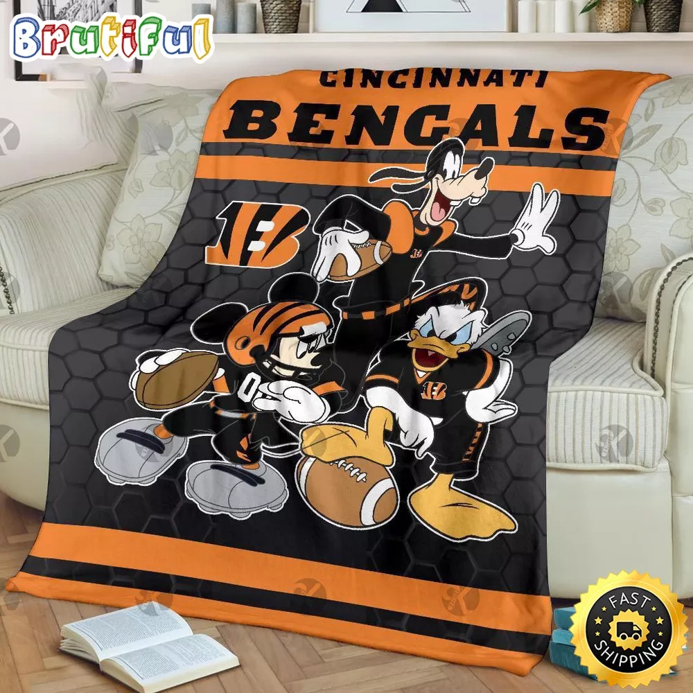 NFL Cincinnati Bengals Blanket Mickey Mouse Blanket