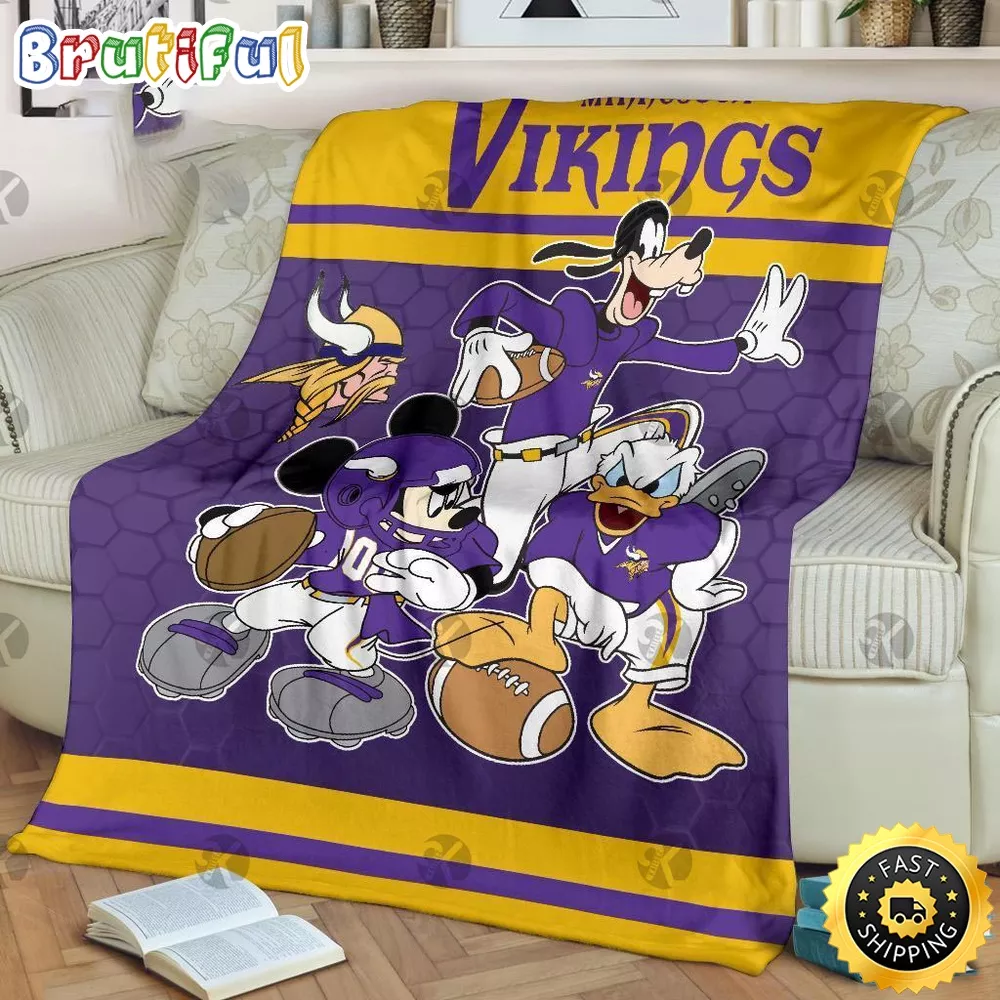 NFL Minnesota Vikings Blanket Mickey Mouse Blanket
