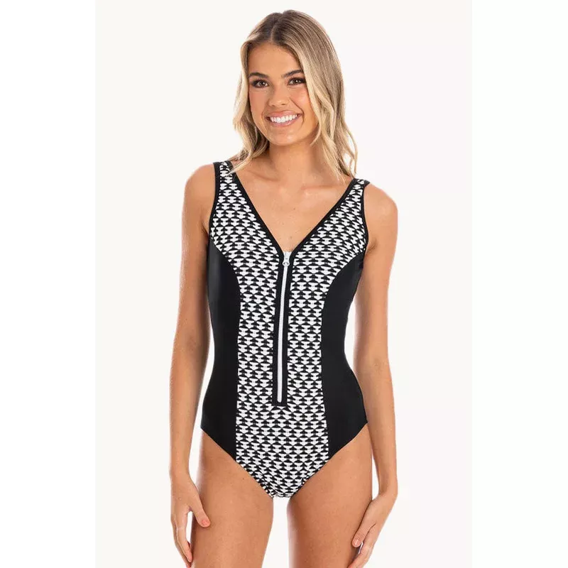Odesssa Zip V Neck One Piece