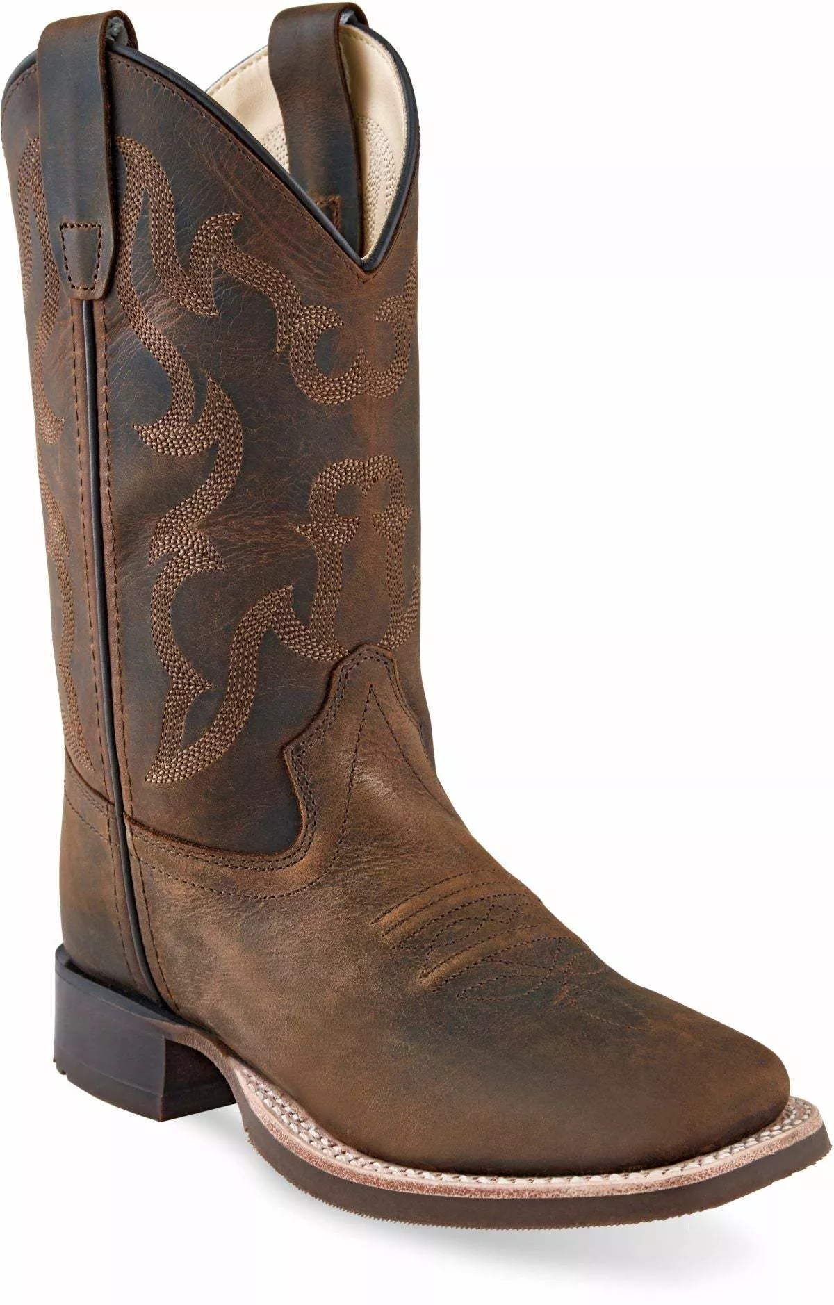 Old West Brown Children’s Broad Square Toe Boots