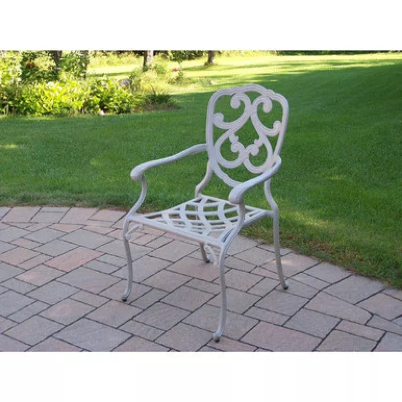 Pacifica Cast Aluminum Fully Welded Dining Chair – White | Pool Central