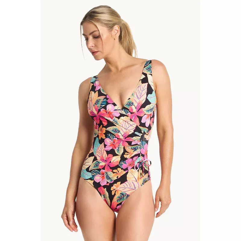 Phuket Gathered Surplice One Piece