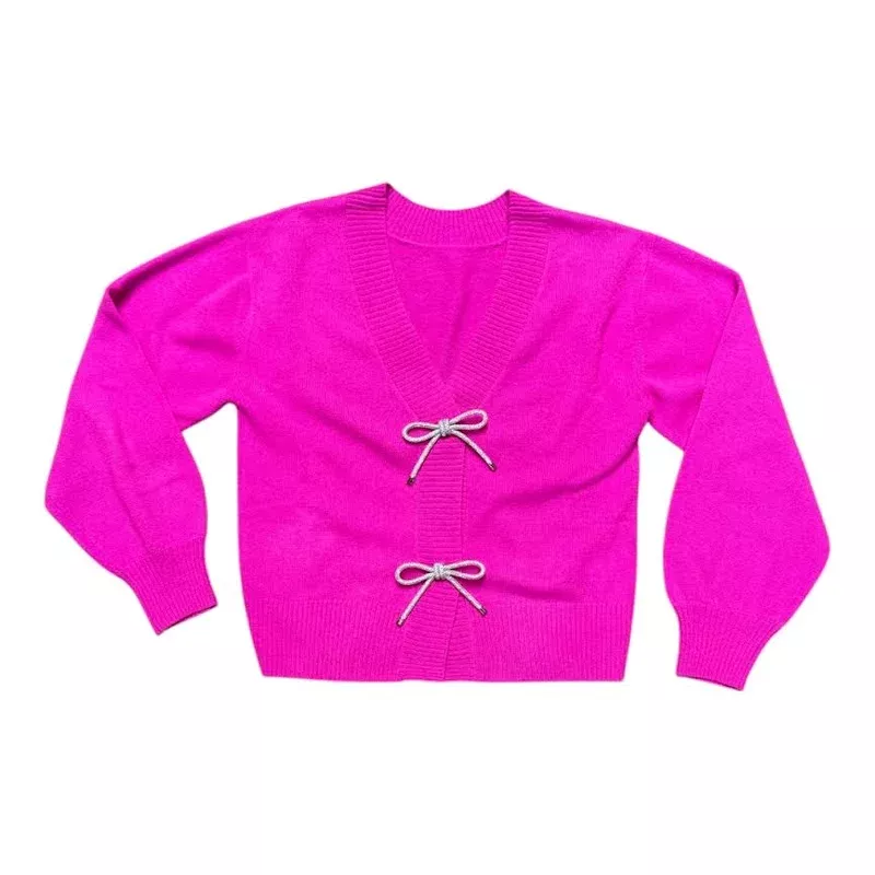 PINK BLING BOW CARDIGAN