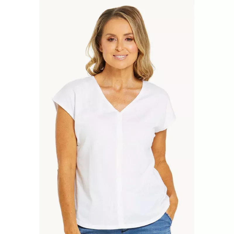 Plain Summer V Neck Tee