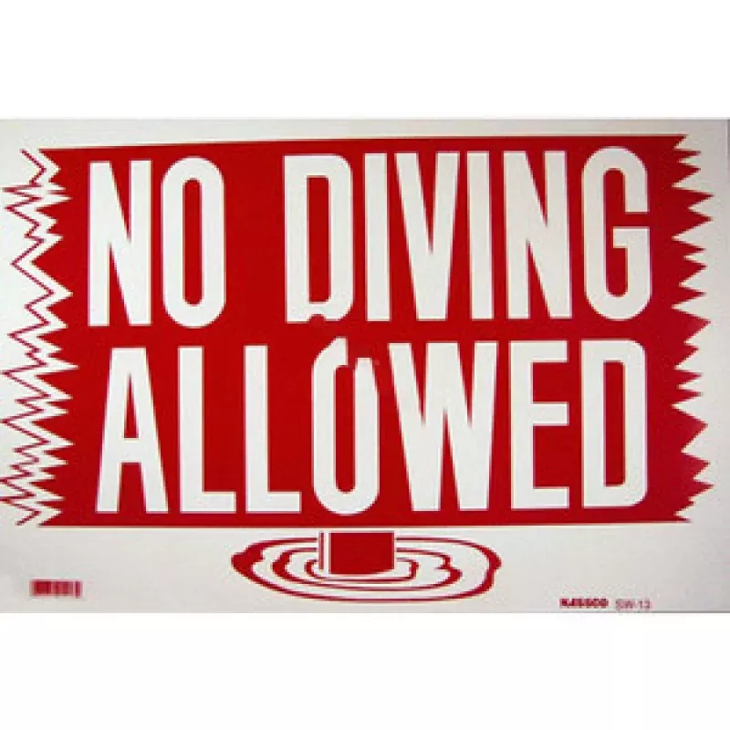 PoolStyle12x 18 Sign No Diving Allowed, SW-13