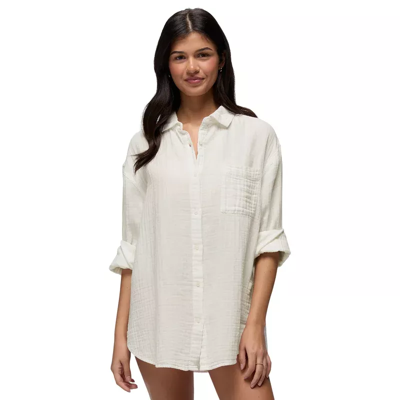 prAna Women’s Hideaways Button Down Cover Up